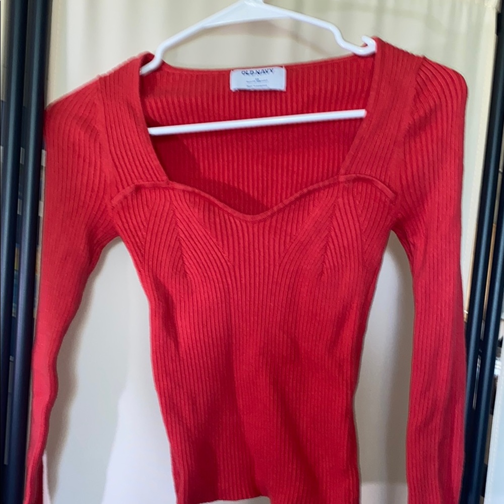 Old Navy Vibrant Red Knit Top